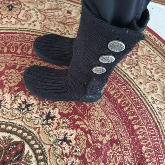 UGG Women's Black Knit Button Boots - Picture 10 of 17